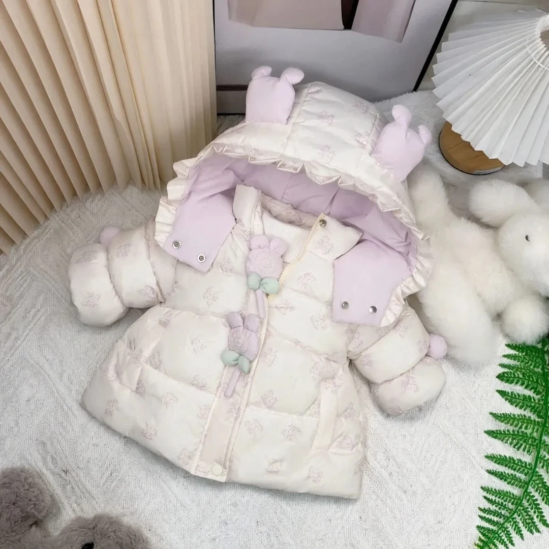 女童棉服冬装2025新款洋气女宝宝加厚外套儿童加绒棉袄童装棉衣服