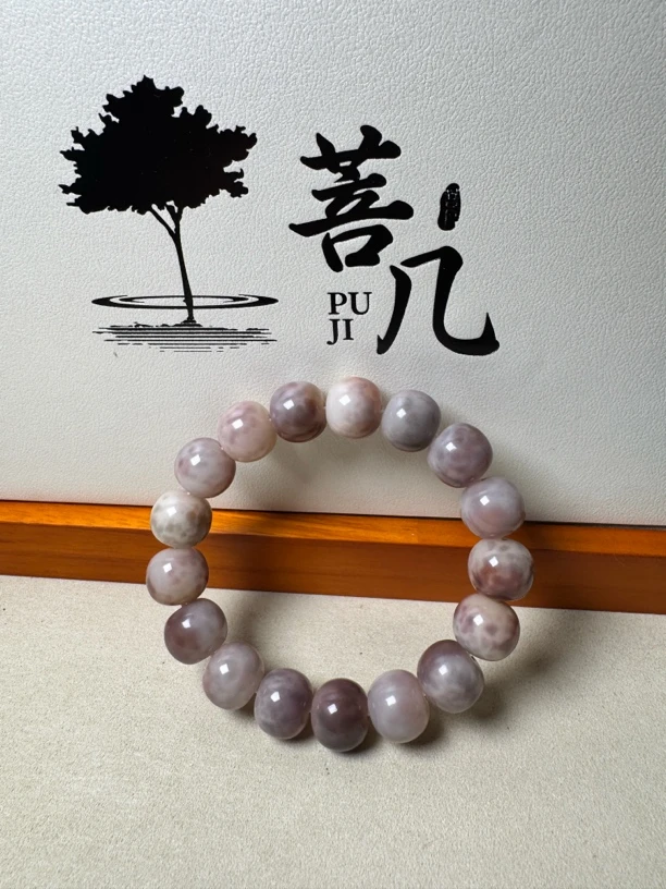 稀有色九重紫胖苹果珠菩提根手串新中式绕指柔文玩手串大卡14mm