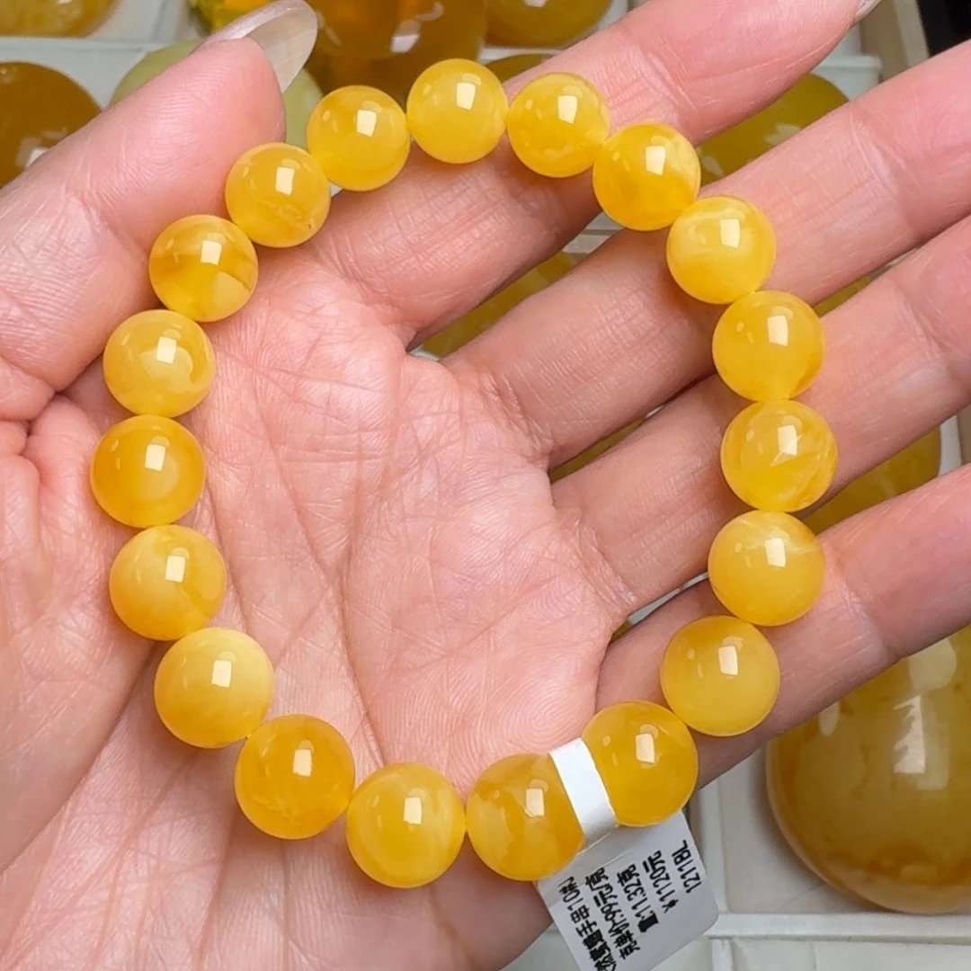 蜜蜡未镶嵌手链无优化无烤色无补胶无覆膜无辐照无煮蜜