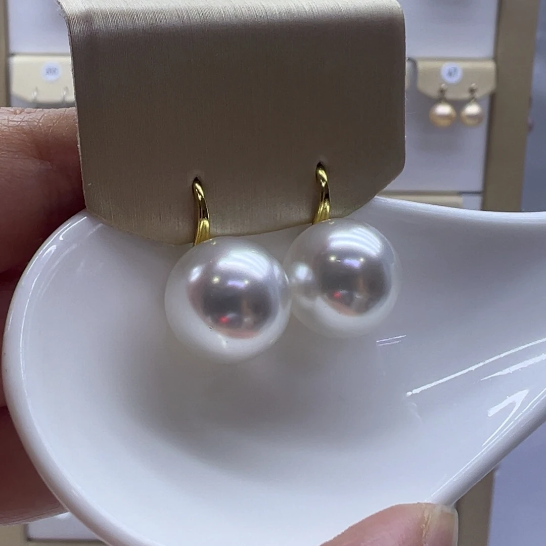 银S925镶嵌淡水珍珠耳饰