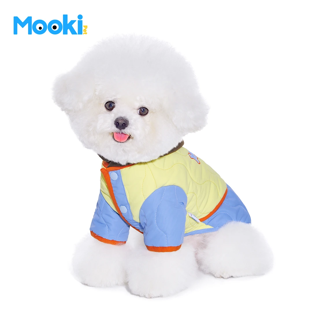 mookipet狗狗衣服约克夏雪纳瑞西高地冬装宠物可牵引棉服保暖外套