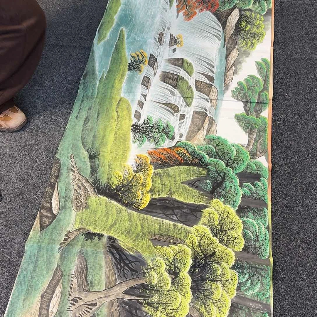 纯手绘国画作品好看小六尺