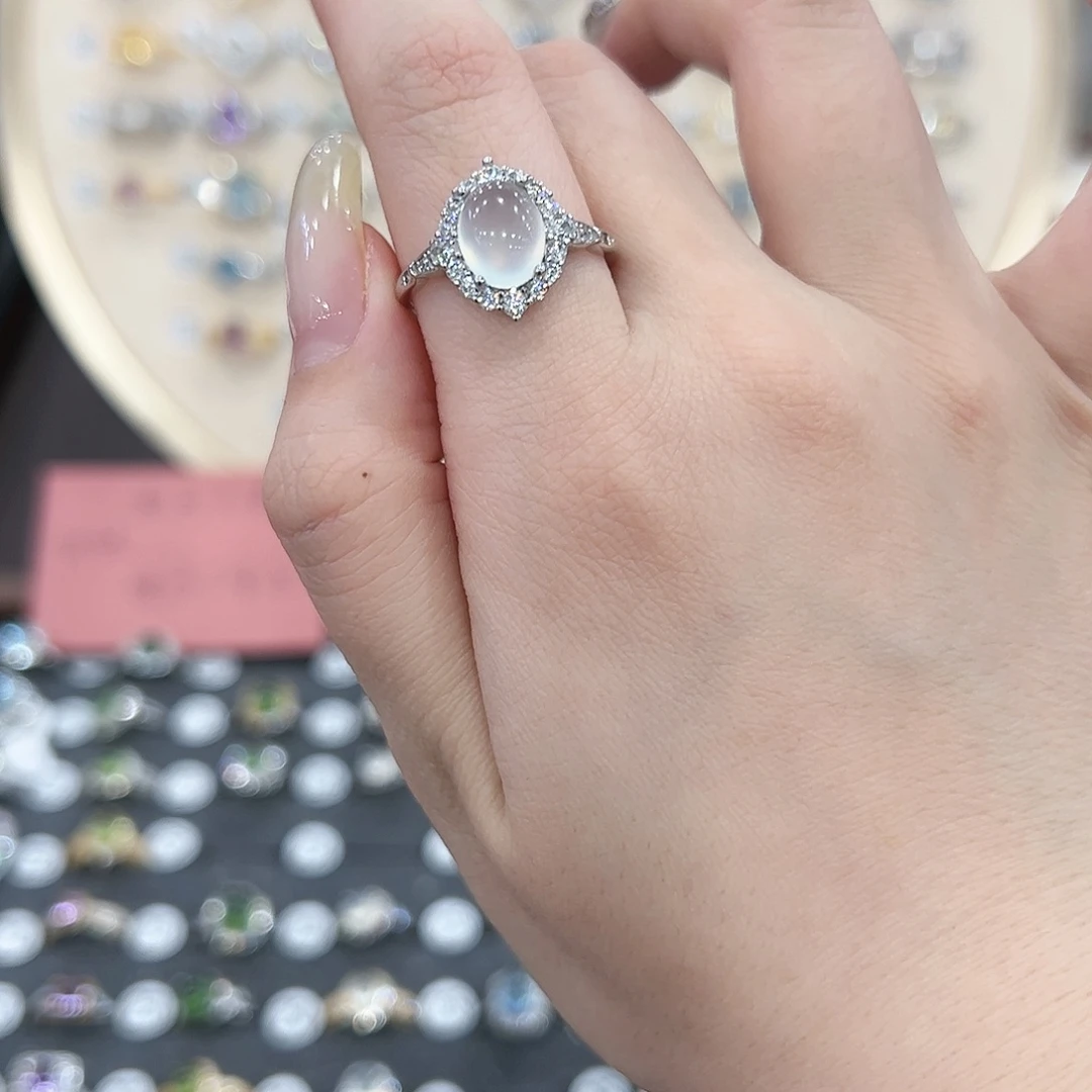 蛇纹石玉戒指银S925镶嵌❤️****