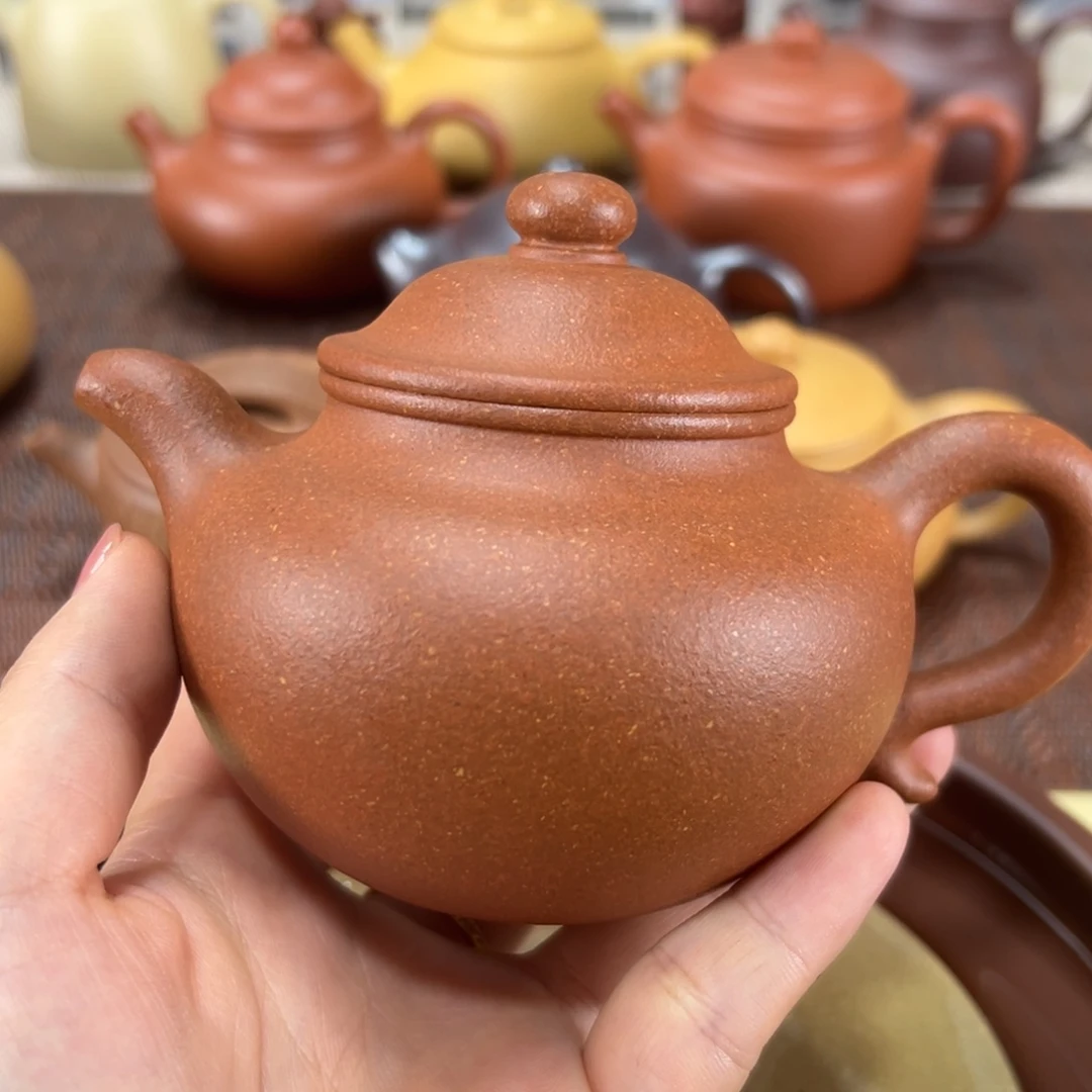 茶壶紫砂红降坡莲子