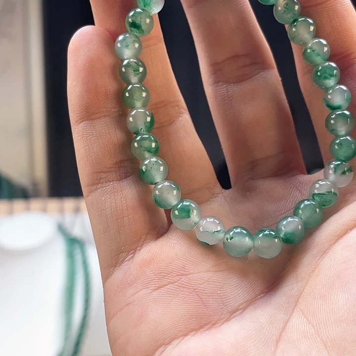石英质玉（非洲翠）未镶嵌手串6.5