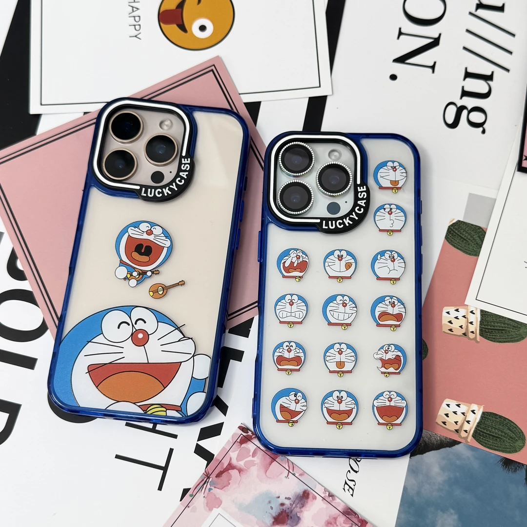 新款多啦A梦叮当猫适用于苹果16pm/15promax防摔个性高透明手机壳