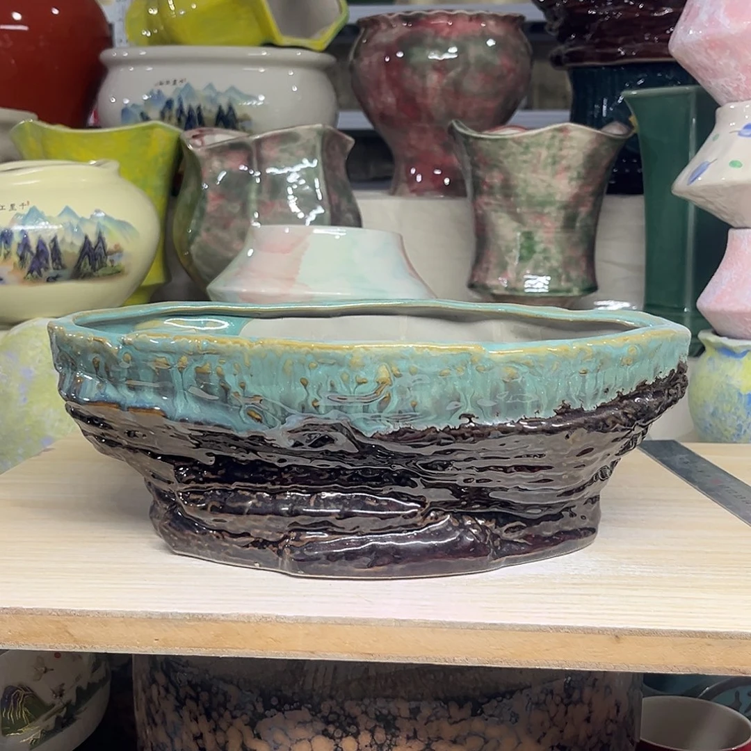 陶瓷绿植多肉微瑕花盆外口径：27*17*10