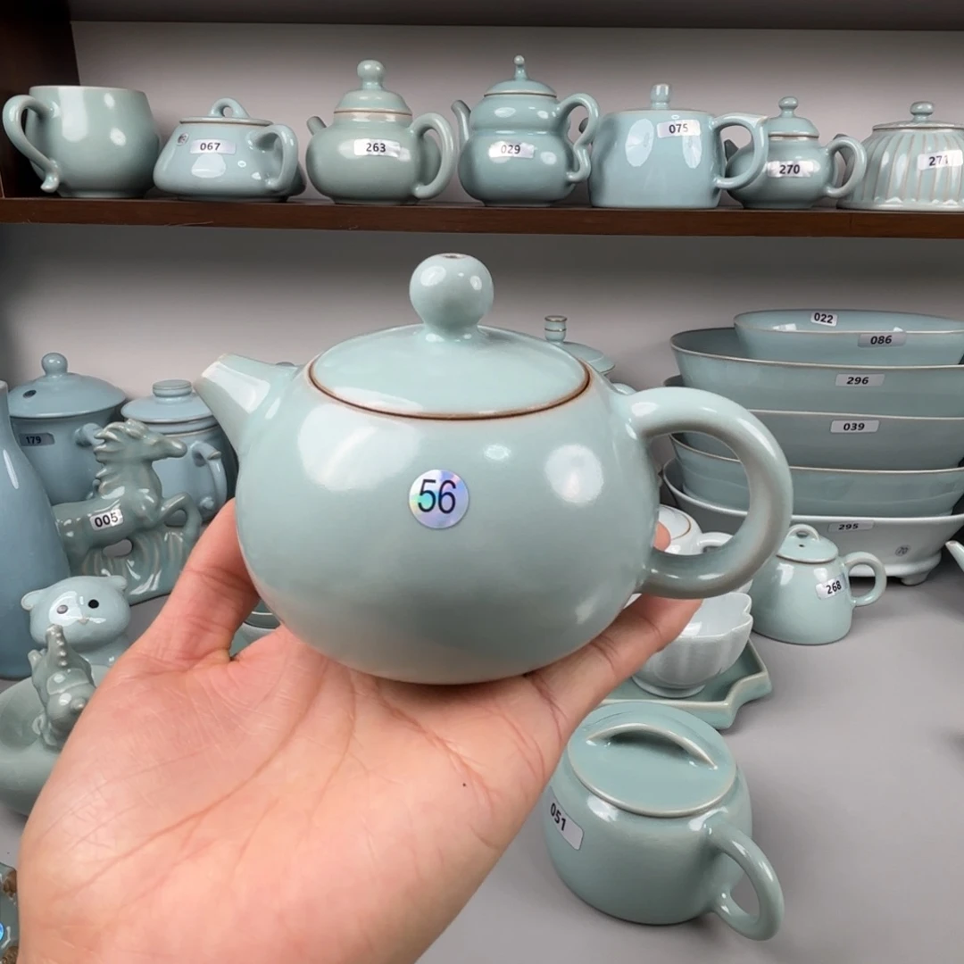 摆件陶汝瓷西施壶支钉烧仿古釉大瑕不退不换56