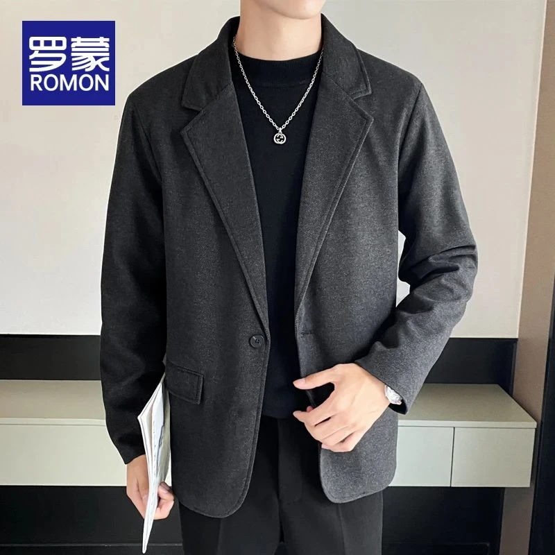 罗蒙男士秋冬款小西装外套男新款休闲秋冬季商务西装韩版西服男款