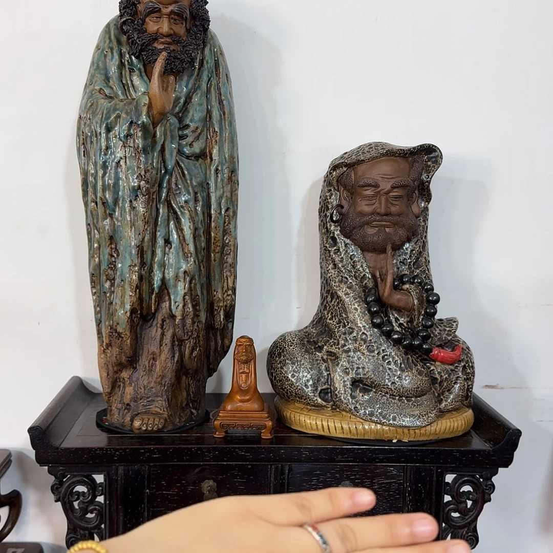 浪***鲨陶土复古装饰摆件达摩
