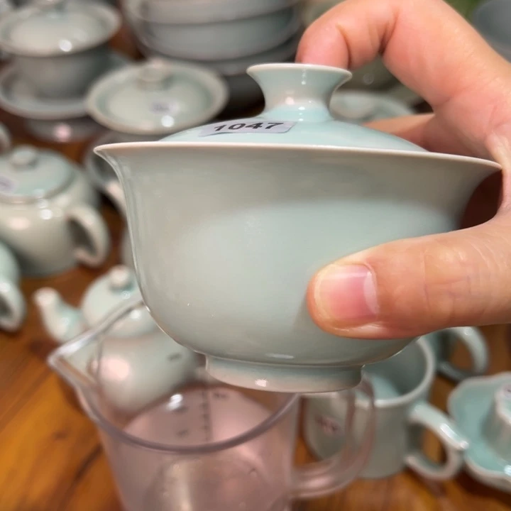 杯子1047手工两才，青鸾汝瓷原矿釉
