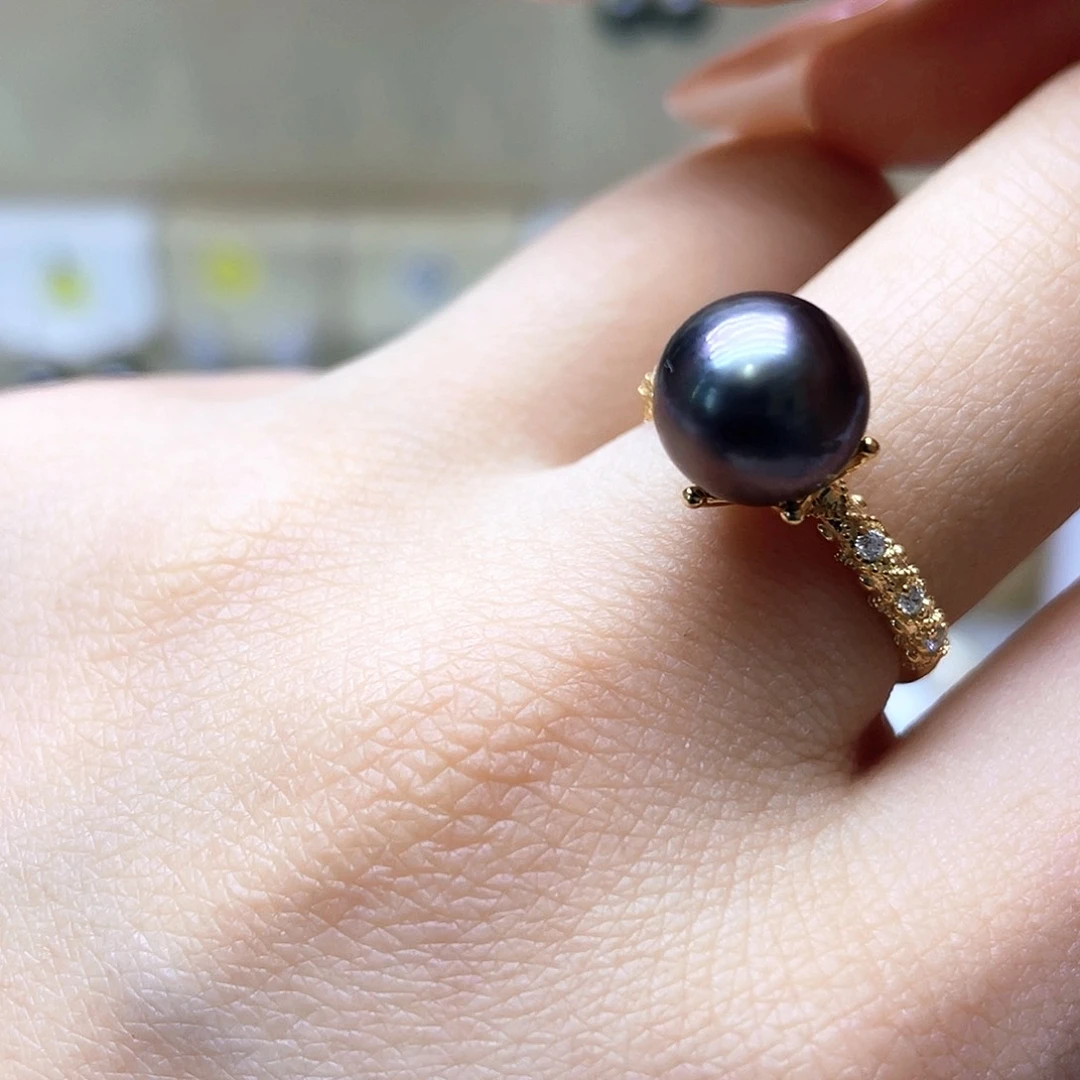 海水珍珠戒指银S925镶嵌