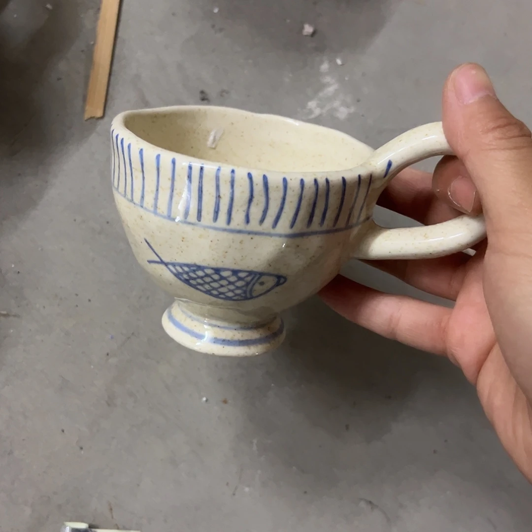 陶微瑕双鱼小高脚杯一个377