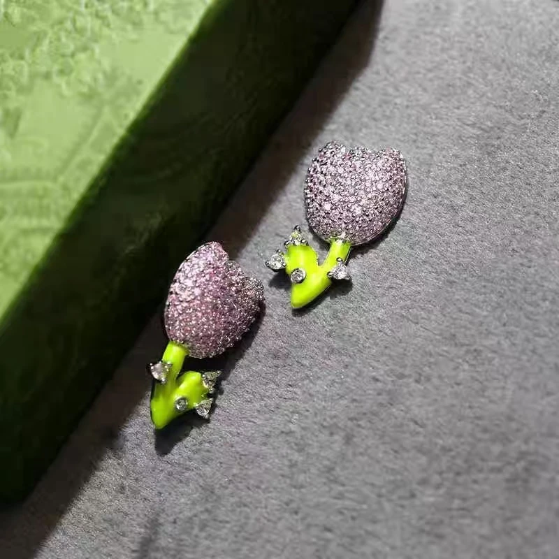 铜合金耳饰 郁金香时尚可爱耳钉5427