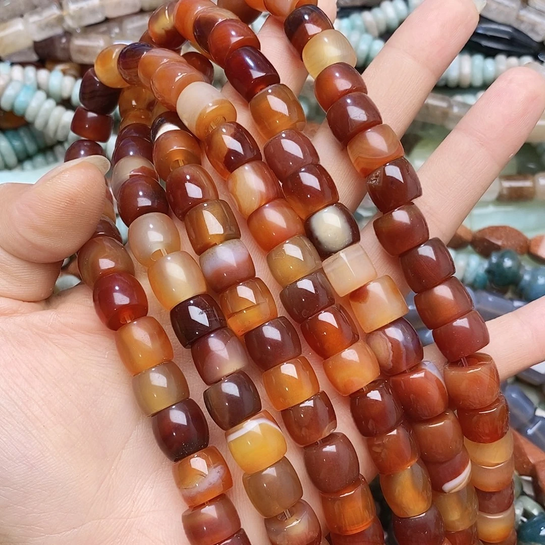 玛瑙/玉髓未镶嵌珠宝半成品大孔玛瑙一条