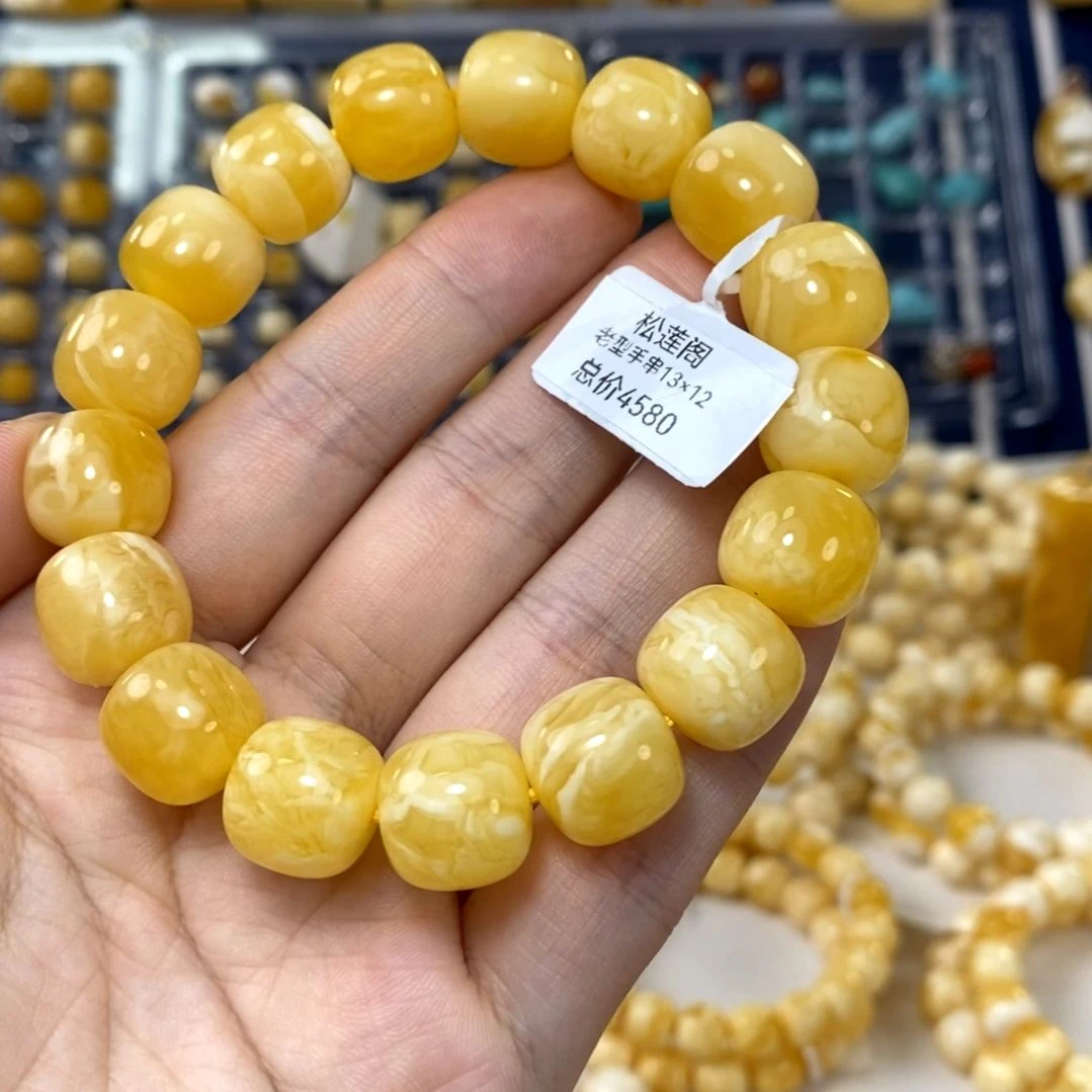 手链琥珀未镶嵌精工老型手串