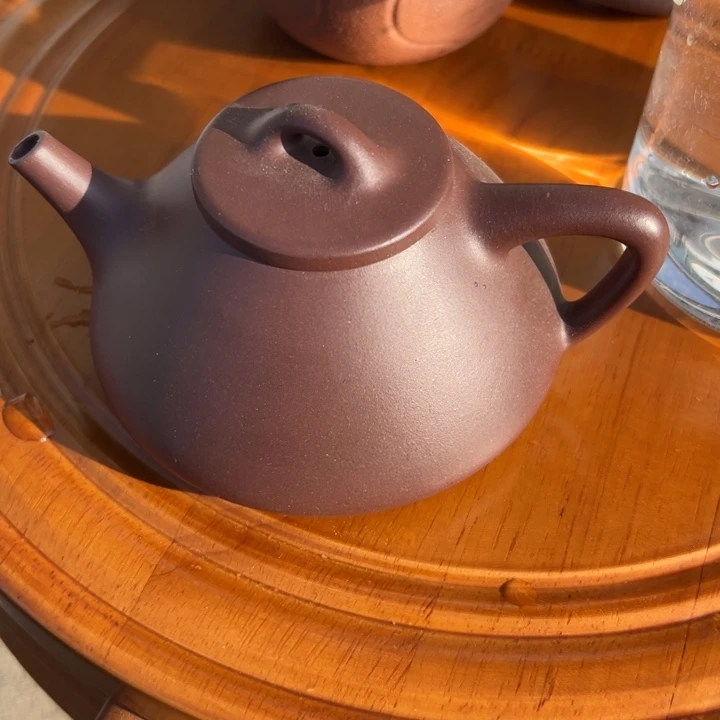 紫砂茶案子冶石瓢200cc精工紫泥