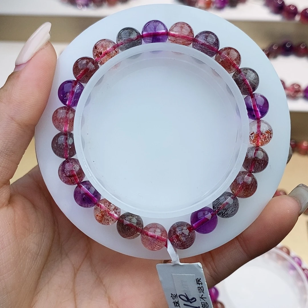 水晶手链未镶嵌黑加仑超七8+