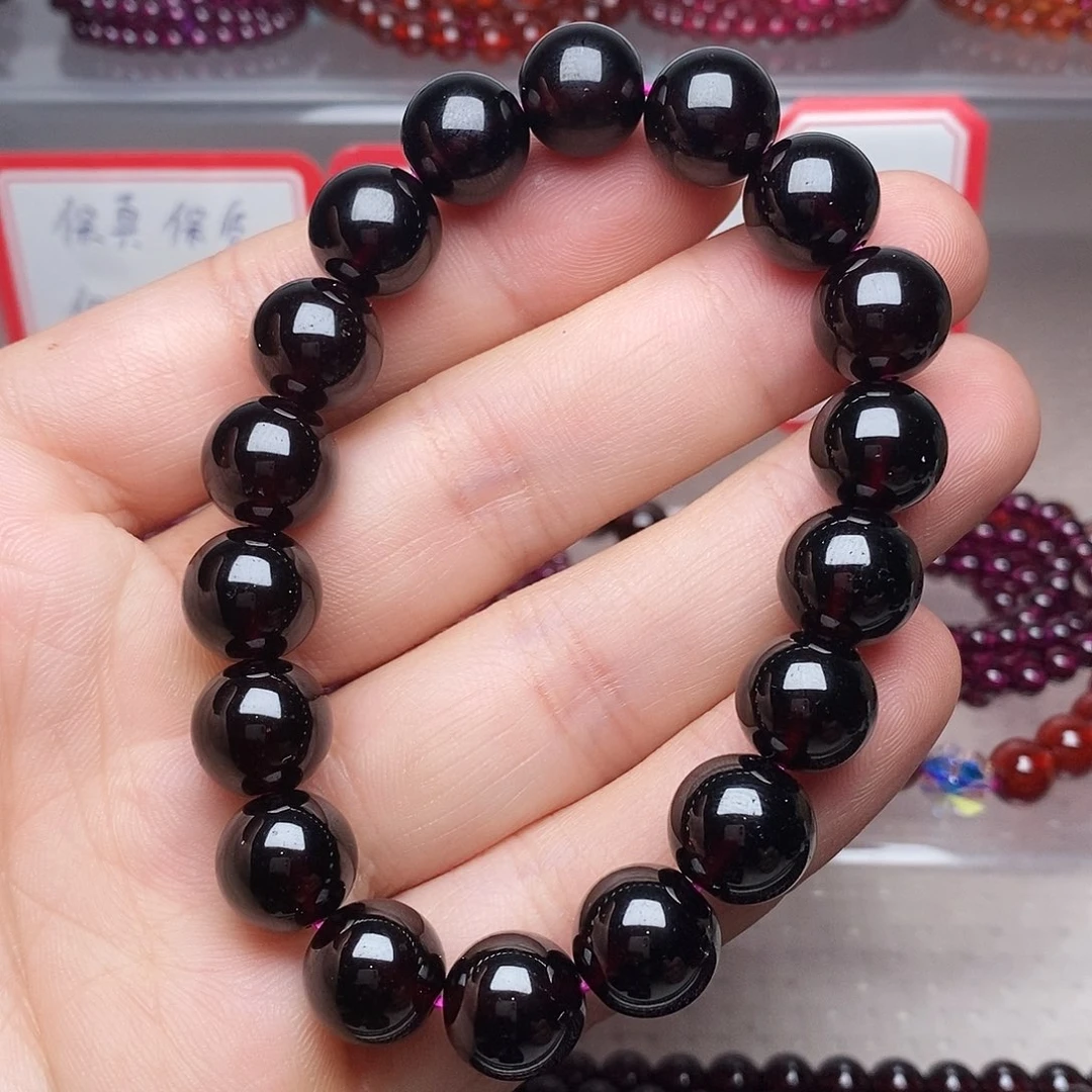 游***寰石榴石手链未镶嵌卡11酒红单圈