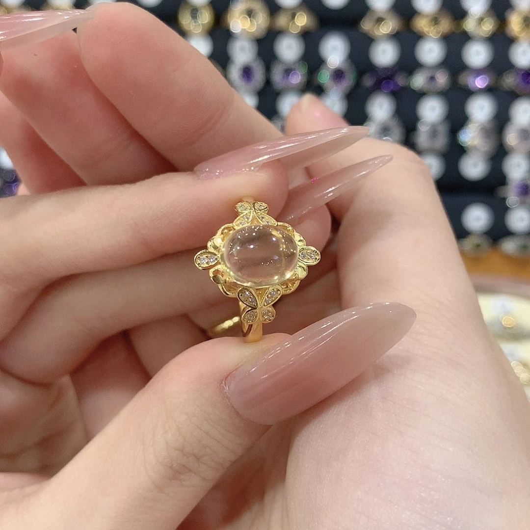 黄晶戒指银S925镶嵌芷****）