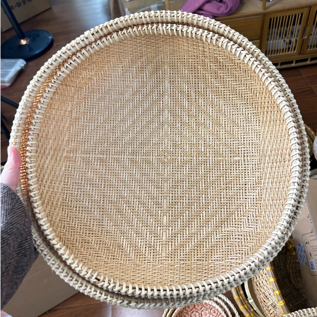 藤包边馒头筐竹篮35.40公分