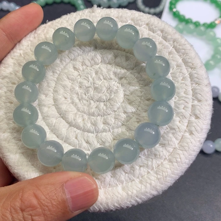 翡翠未镶嵌手链冰蓝