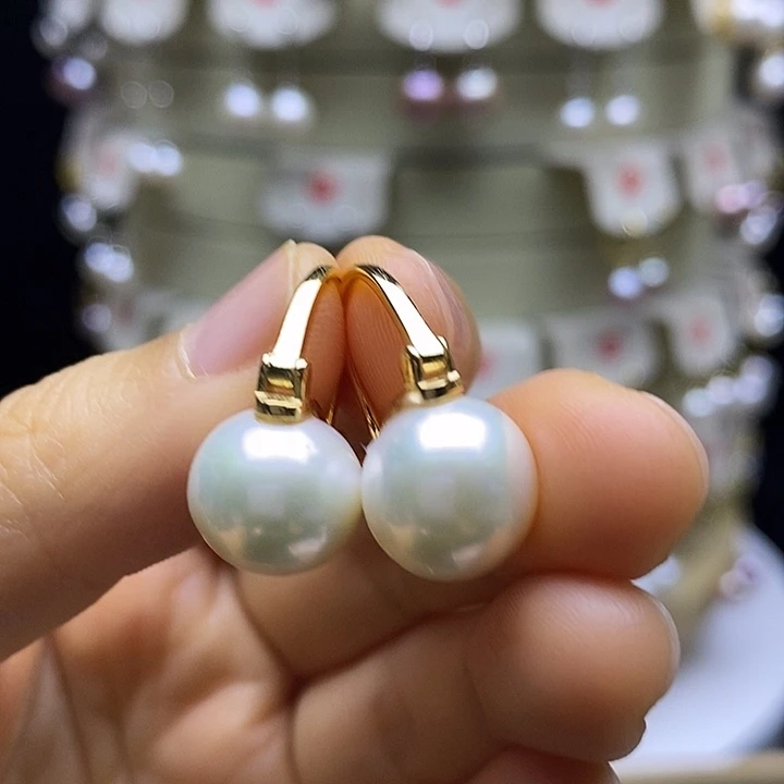 淡水珍珠耳饰银S925镶嵌