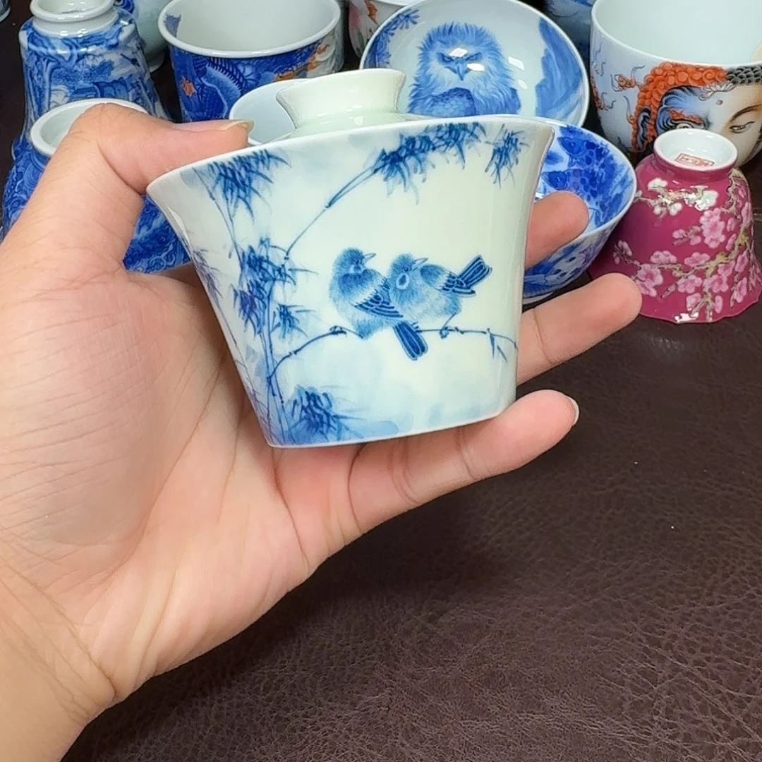 现代景德镇陶瓷盖碗