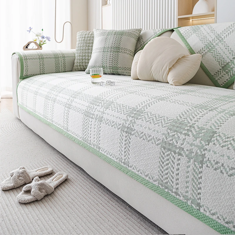2025新款凉豆豆冰丝沙发垫可水洗防滑夏季坐垫高级感沙发盖布