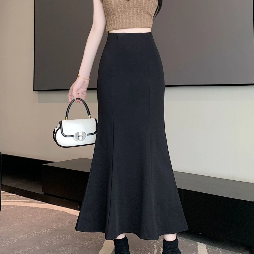 （551～600）秋冬新款毛呢长裙高腰显瘦时尚百搭