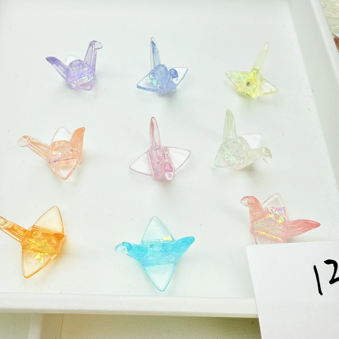 韩国胶定制款12 透色糖果纸千纸鹤通孔 DIY手工配件