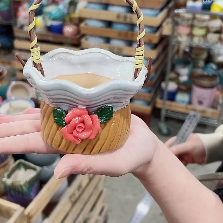 有孔.凑满10元发货多肉陶瓷花盆！