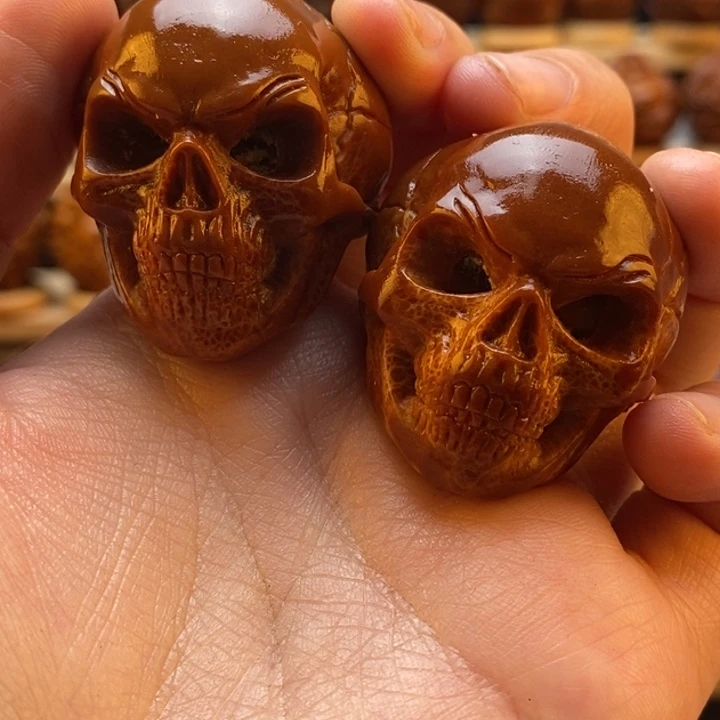 橄榄核手串/手链骷髅头路路通一对