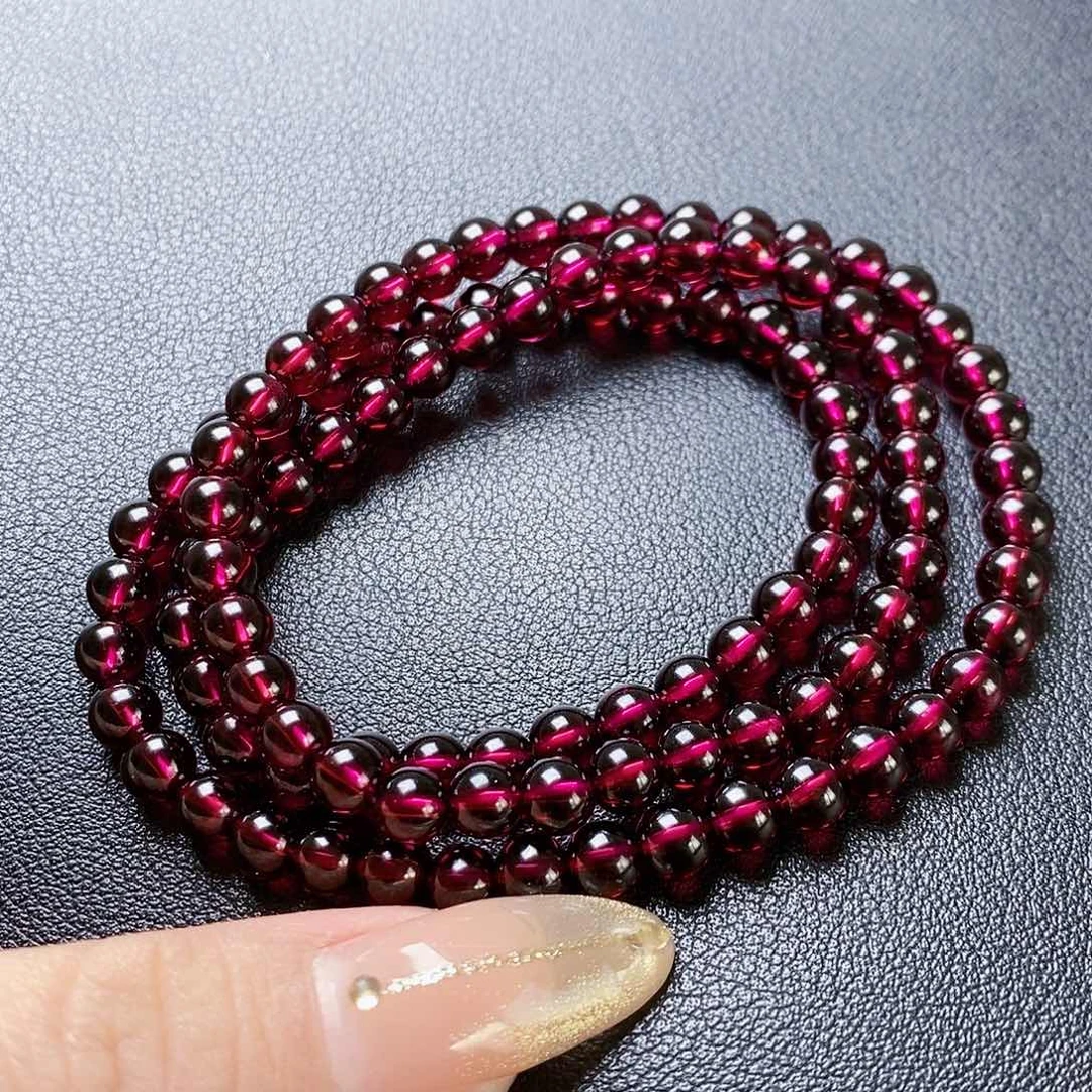 石榴石手链未镶嵌晴****5.5 紫牙乌3圈毕业级