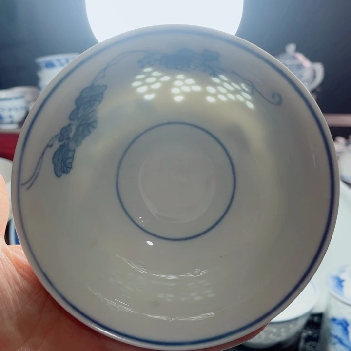 青花玲珑5寸饭碗葡萄