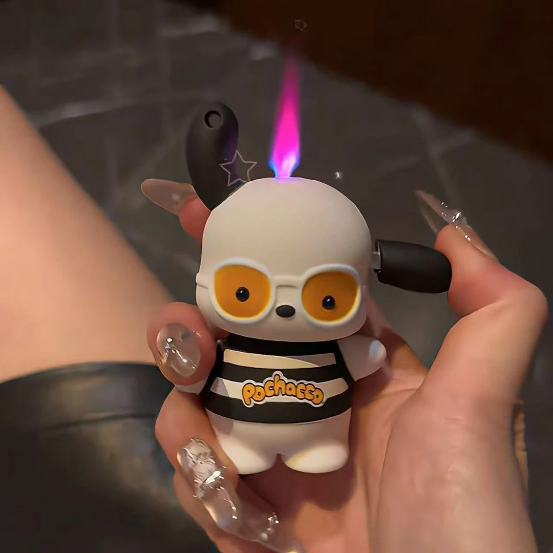 可爱帕恰狗个性打火机防风创意充气粉色火焰高颜值卡通点网红爆款