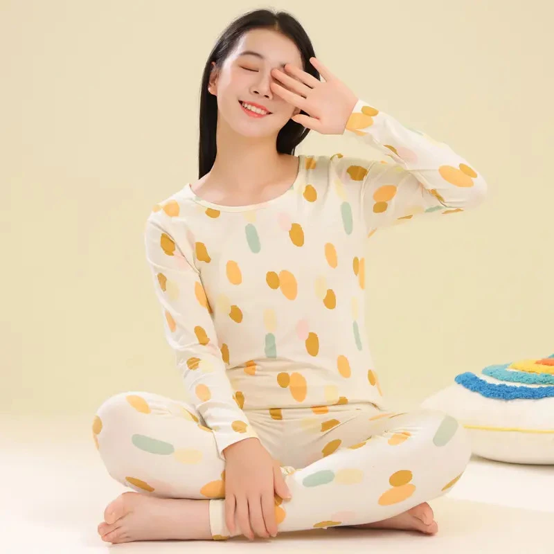 【纯棉保暖】少女秋衣秋裤套装莱卡棉纯棉打底青少年12-15岁女童