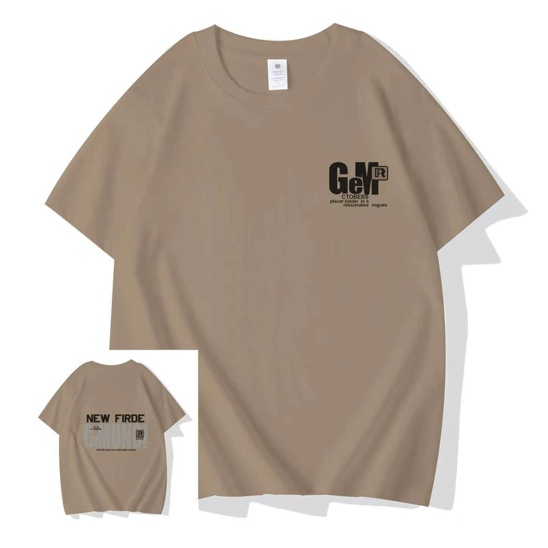 新款B010夏季爆款美式休闲字母印花男女短袖百搭纯棉T恤上衣