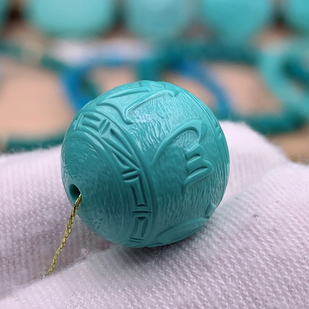 绿松石珠宝奇石未镶嵌14.5mm