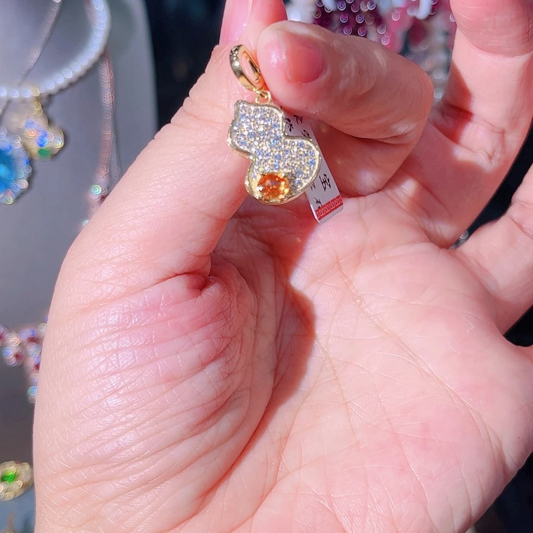 彩色蓝宝石颈饰银S925镶嵌