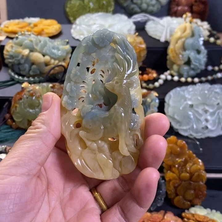 岫玉未镶嵌项链毛衣链