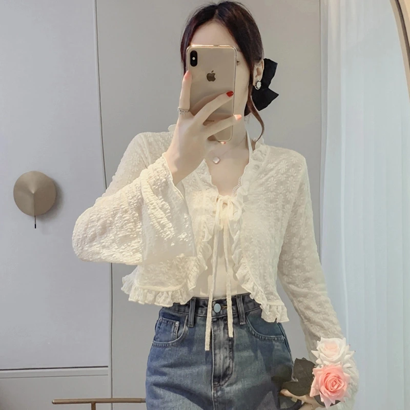 开衫女薄款披肩夏搭配吊带连衣裙外搭罩衫蕾丝法式小坎肩外套