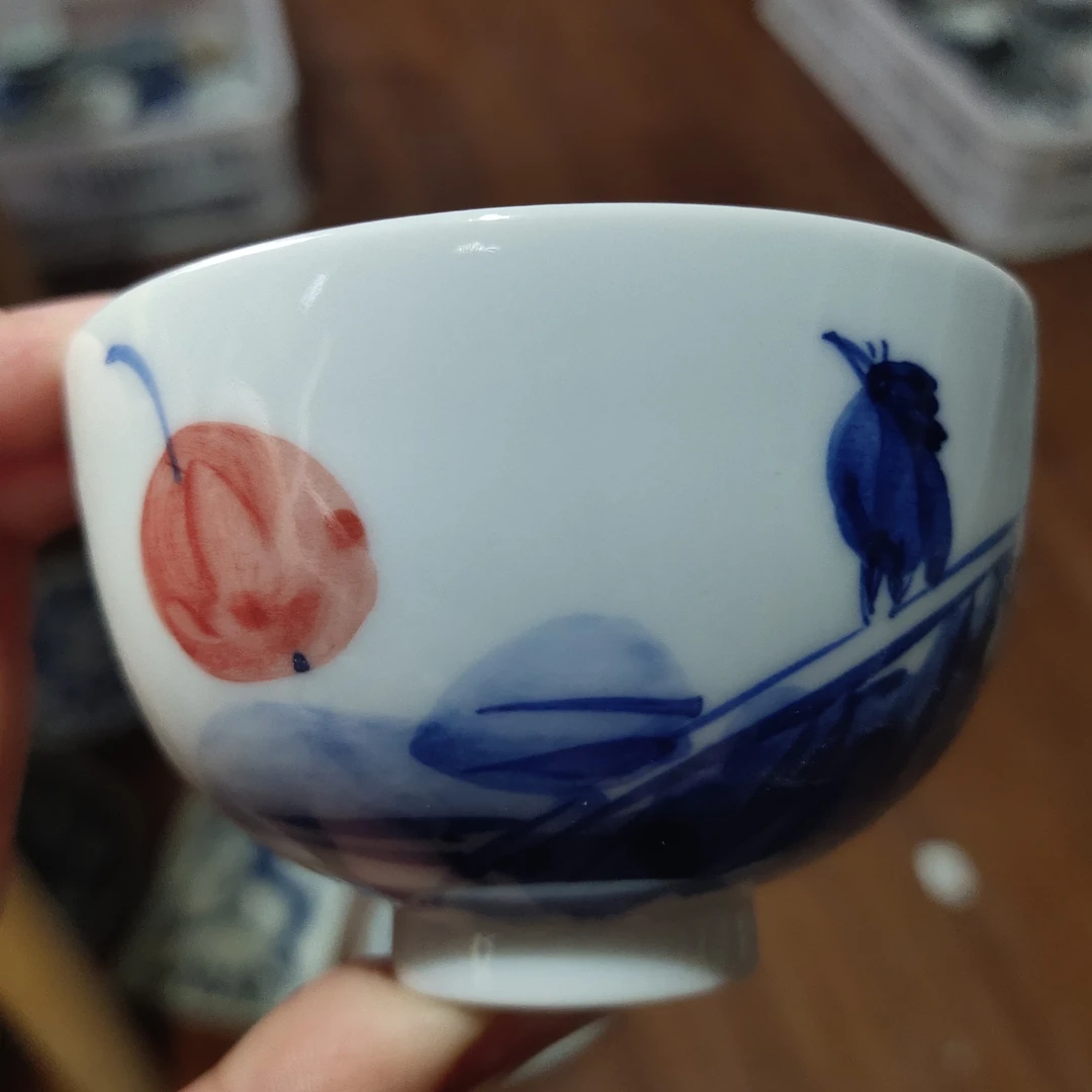 微瑕小鸟红果鸡心杯子