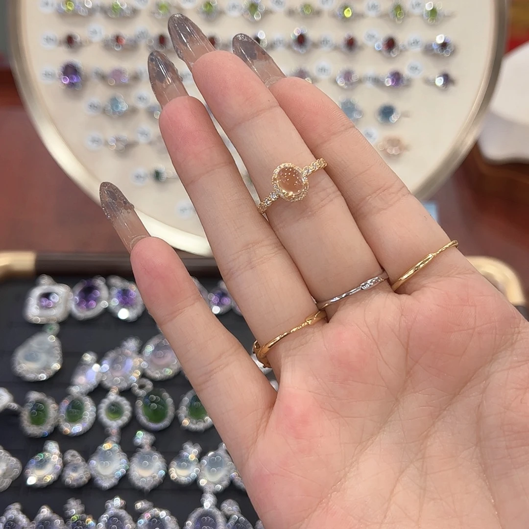 好***饿蛇纹石玉银S925镶嵌饰品