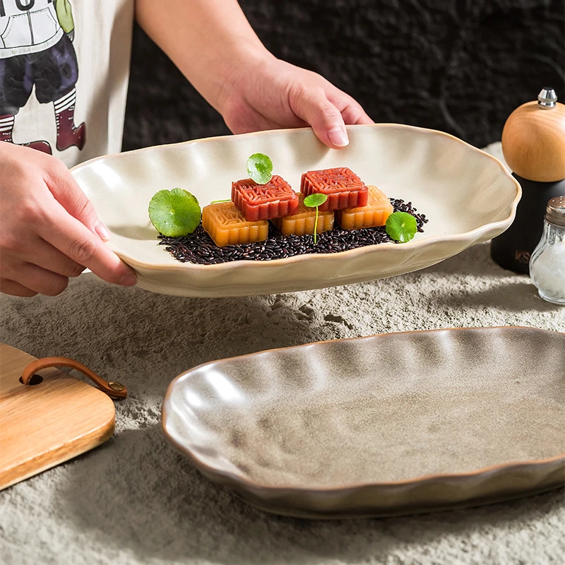 餐具特别好看的精致高颜值的创意北欧复古家用的陶瓷盘子菜盘餐盘