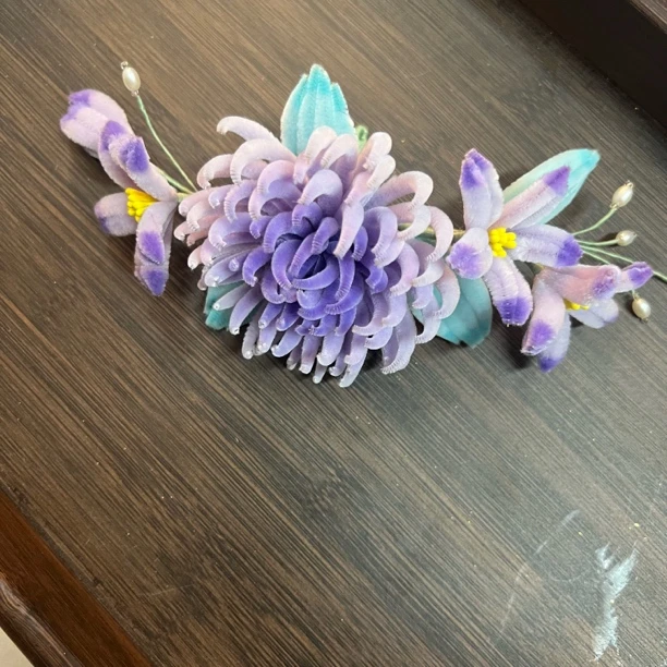 春亦归古风发饰绒花发簪 手工制作默认微瑕