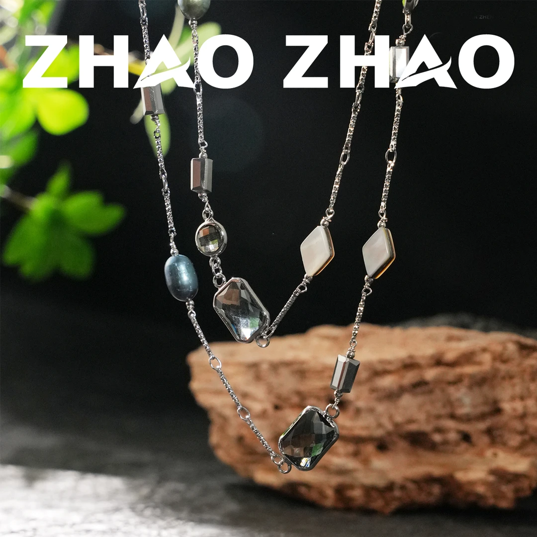 铜合金项链 「清风月舒」简约款长项链毛衣链叠戴高级时尚