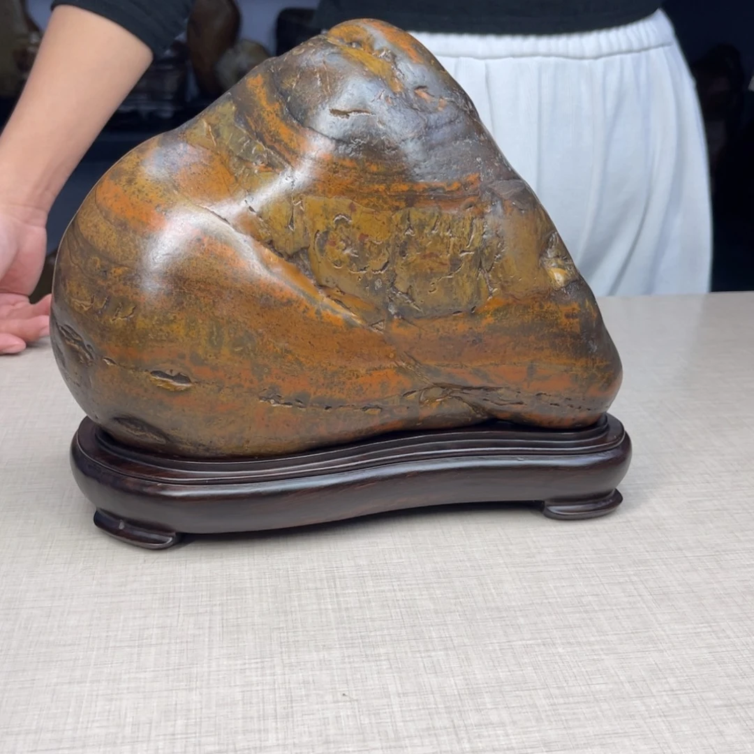 石材广西大化彩玉石配底座