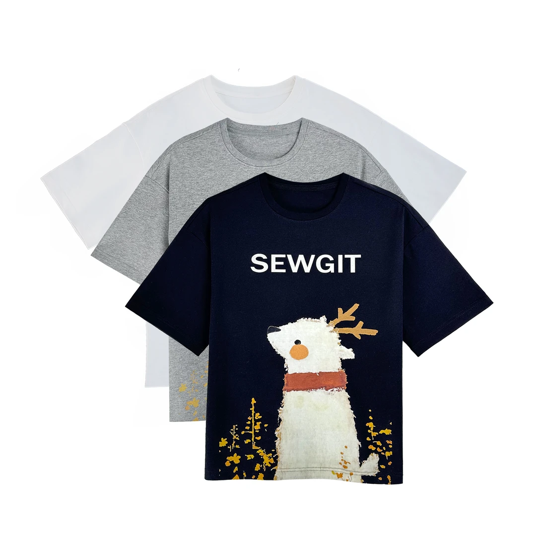 SEWGIT童装印花短袖T恤纯棉卡通休闲宽松可爱夏季SKT50063