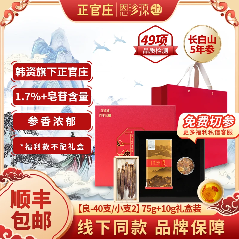 正官庄恩珍源[良]字号小支2-75g|官方长白山高丽参正宗5年参-新